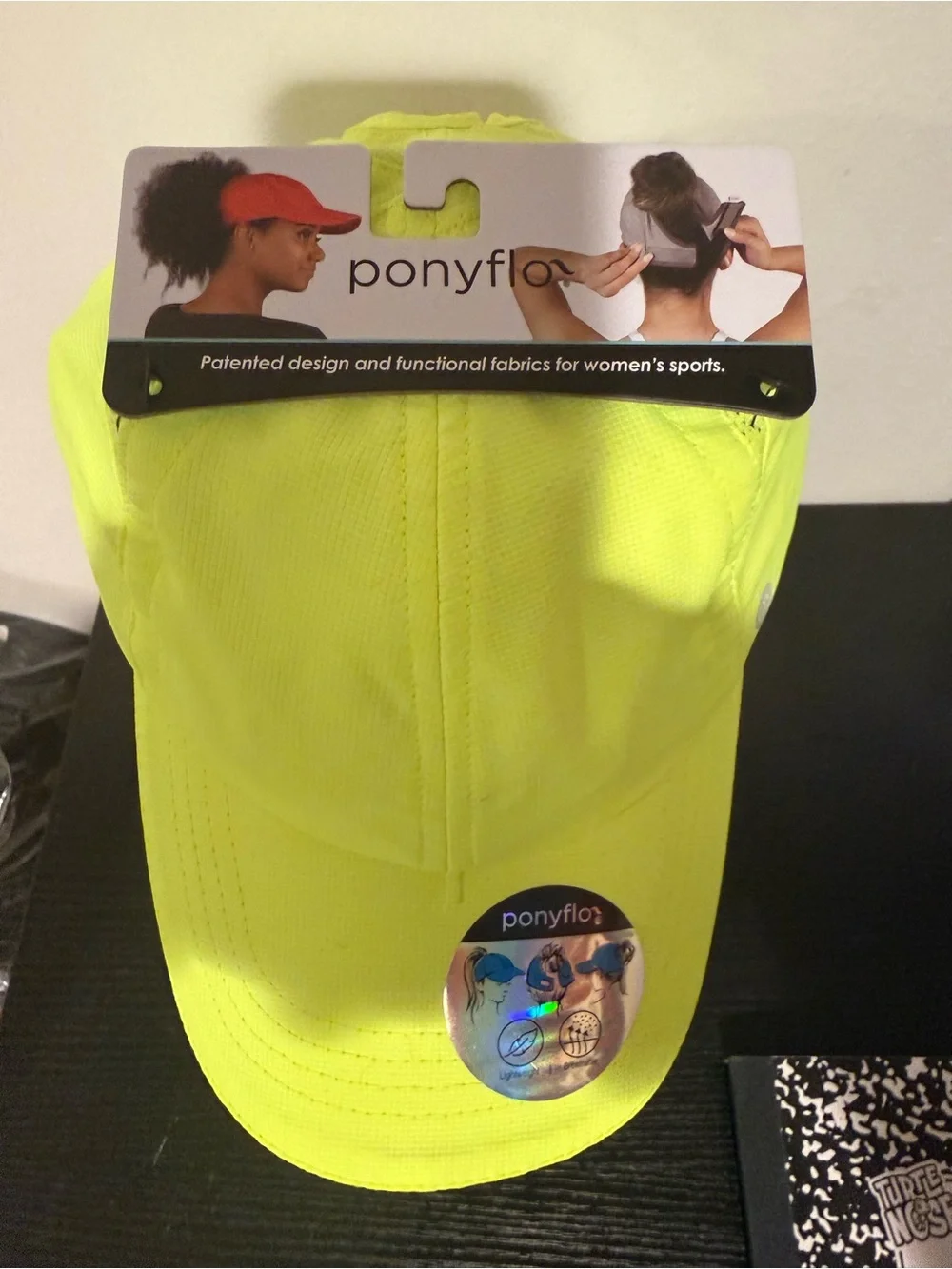 Pony Reflective Neon Yellow Cap with Ponytail Slot